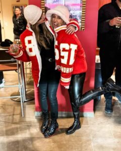 TAYLOR Swift and Brittany Mahomes have taken their friendship to the next level in matching jackets for Saturday's game.