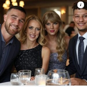 Inside Taylor Swift and Travis Kelce’s Sweet Photos as They Toast Their Big News with Patrick and Brittany Mahomes on a Swanky NYC Double Date See More👇🏼 