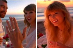 BREAKING: TAYLOR SWIFT CONFIRMS ENGAGEMENT TO TRAVIS KELCE IN ROMANTIC BEACH VIDEO! Amid candlelight, wine, and roses by the sea, Swift announces Kelce’s proposal, sending social media into a frenzy! Fans scream—Is this the prelude to the wedding of the century? Full story below👇👇👇 