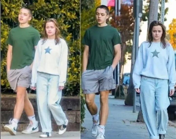 Brad Pitt and Angelina Jolie’s twins Knox and Vivienne, 16, look just like their famous parents on LA outing