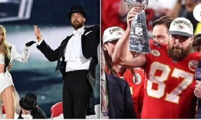 Travis Kelce compares playing in the Super Bowl to performing with Taylor Swift at the Eras Tour.