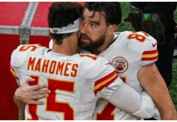 Patrick Mahomes and Travis Kelce shared some emotional words as they hugged after losing to Philadelphia Eagles in Super Bowl LIX.