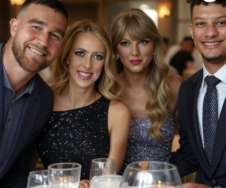 Inside Taylor Swift and Travis Kelce’s Sweet Photos as They Toast Their Big News with Patrick and Brittany Mahomes on a Swanky NYC Double Date See More👇🏼