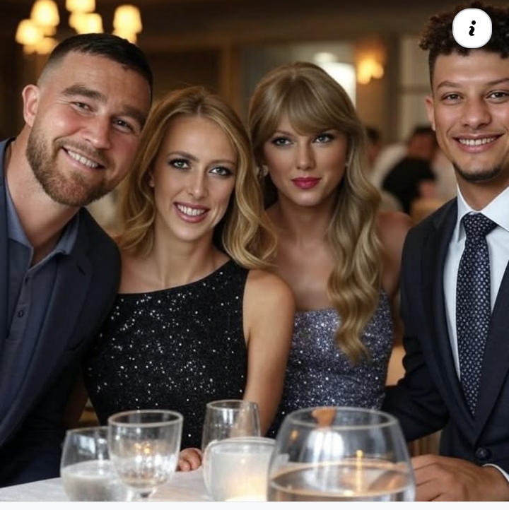 Inside Taylor Swift and Travis Kelce’s Sweet Photos as They Toast Their Big News with Patrick and Brittany Mahomes on a Swanky NYC Double Date See More👇🏼