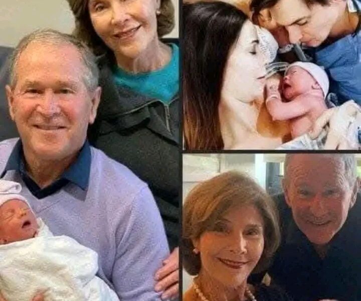 OMG : George and Laura Bush joyfully welcome their grandson, a precious addition to their family, named in honor of his great-grandfathers. See more adorable photos and discover the special meaning behind his name!