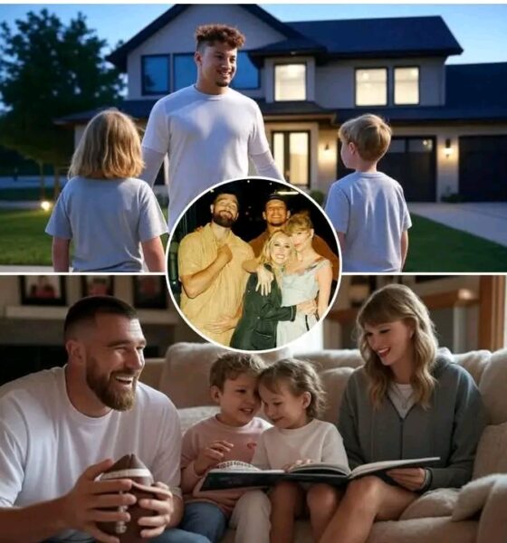 Patrick Mahomes made a surprise stop at Travis Kelce’s house, kids in tow — Sterling and Bronze in his arms, and baby Golden with his wife. With a grin, he asked Travis and Taylor Swift if they could watch the kids for a bit. Travis looked stunned, clearly out of his element when it came to babysitting. But Taylor? She lit up with excitement....... Full Details Below 👇