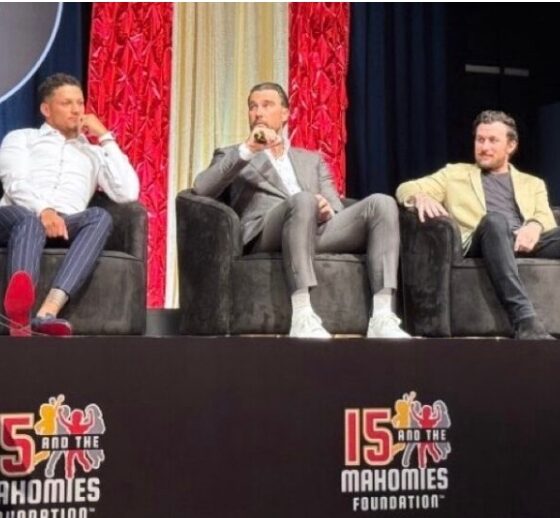 JUST IN: Kansas City Chiefs’ Travis Kelce and Patrick Mahomes Light Up the 15 and Mahomes Charity Gala, as Taylor Swift and Brittany Mahomes Watch in Admiration from the Sidelines