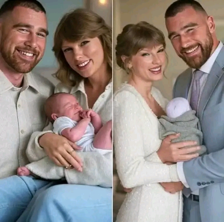 Baby No. 1” – Taylor Swift and Travis Kelce Shock the Media with Birth Announcement, Shares Heartwarming First Photos as they officially announced the birth of their first child. The power couple, who have been the center of media attention since their romance began, managed to keep Swift’s pregnancy under wraps until revealing the joyful news today. Alongside the photos, Swift and Kelce revealed their baby’s unique and meaningful name