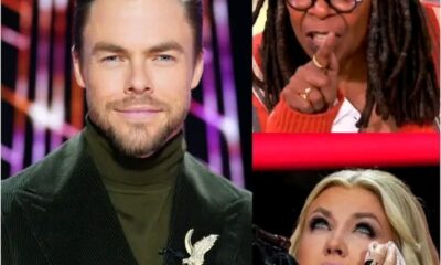“Sit down, Barbie.” — But before Kirk could respond, dancer and television personality Derek Hough — a guest on the show — calmly intervened. What happened next wasn’t a defense rooted in politics, but in principle. With measured clarity, Hough addressed Whoopi directly. “We can disagree,” he said, “but dismissing someone with insults doesn’t move the conversation forward — it shuts it down.” His words carried weight, not because they were loud, but because they echoed something often missing in modern discourse: respect. The studio fell silent. Kirk, visibly stunned, remained speechless as the audience rose to its feet — not in support of any one ideology, but in response to a rare, honest call for civility. While political tensions continue to dominate talk shows and public forums alike, this moment served as a reminder that disagreement doesn’t have to mean disrespect — and that sometimes, the quietest voice carries the most power. Goldberg suddenly lashed out at Erika Kirk, calling her a “T.R.U.M.P puppet” live on air. But just minutes later, before Erika could even respond, dancer and entertainment star Derek Hough spoke up — not to tear her down, but to defend her. With rare calm and razor-sharp clarity, Hough turned to Whoopi and delivered a harsh truth that left the entire studio in stunned silence. Erika Kirk sat frozen, eyes wide in shock, while the audience rose to their feet — not to cheer for Whoopi, but to applaud the man who dared to stand against unfairness and transform an attack into a lesson in respect and wisdom.⤵️⤵️⤵️