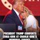 GOD BLESS CHARLIE': President Trump and Erika Kirk shared a special moment at the end of Charlie Kirk's memorial service honoring his legacy in Arizona.