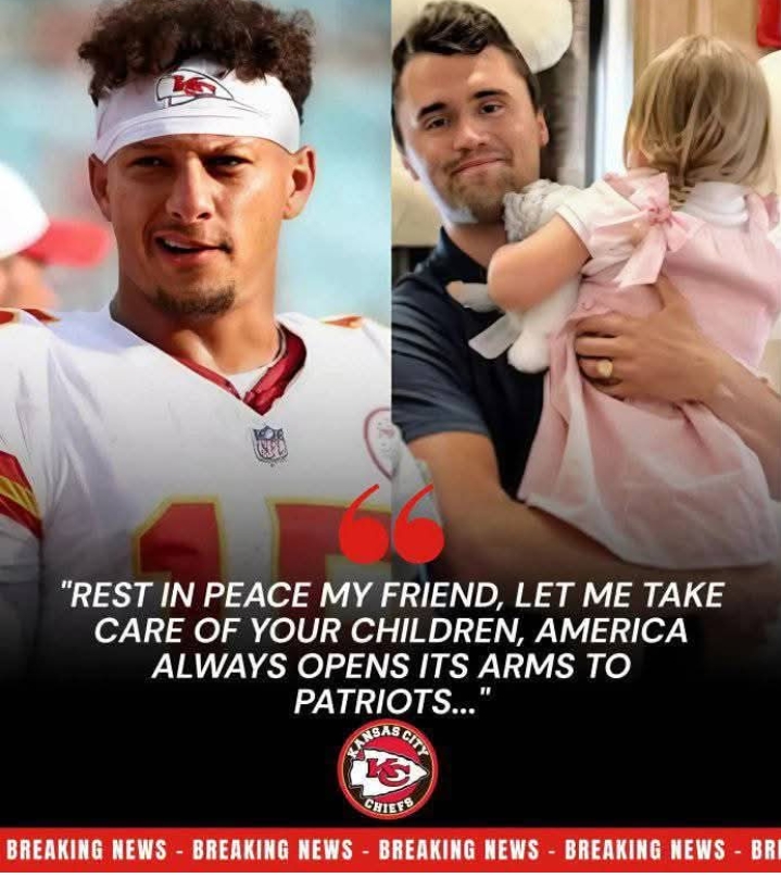 NFL Breaking News:Shortly after Charlie Kirk’s death, Chiefs star Patrick Mahomes stepped in, pledging to pay all of Kirk’s two children’s living and education expenses. This action not only eased the burden on Kirk’s family during this time of grief but also caused a stir on social media – “I’m also a father, I understand the loss of his family at this time…”. FULL STORY ⤵️
