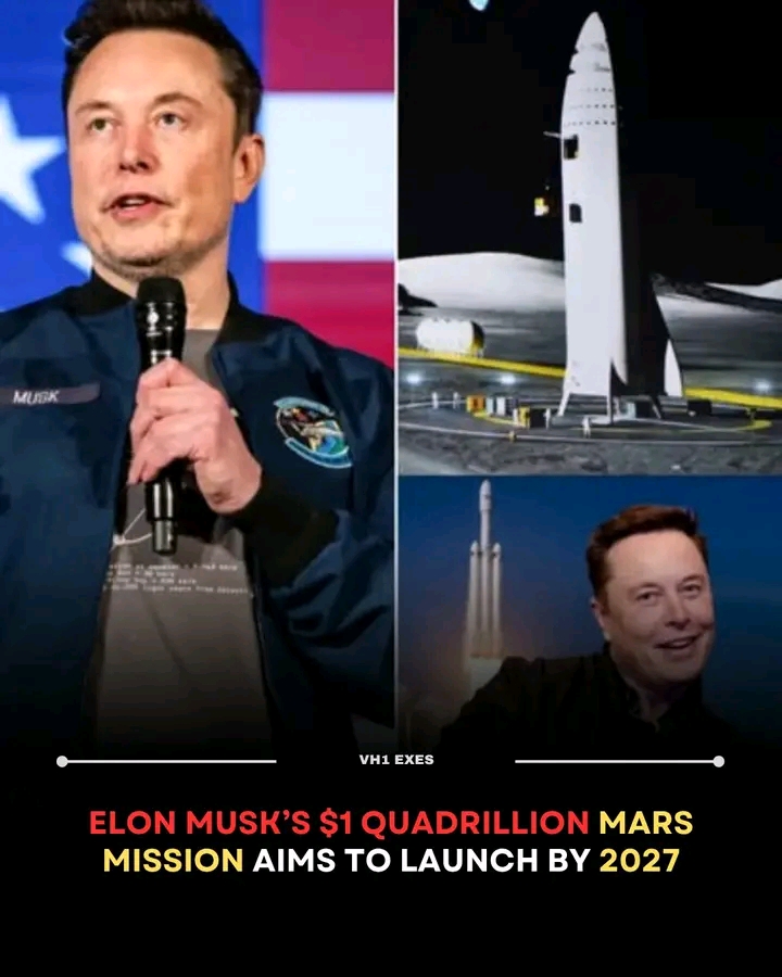 Elon Musk is reportedly preparing to launch a groundbreaking spaceship valued at $1 quadrillion, marking the first steps toward establishing a permanent city on Mars. The mission, scheduled for 2027, has captured global attention as humanity prepares to embark on an unprecedented journey of interplanetary colonization.... Full Details Here ⤵️⤵️