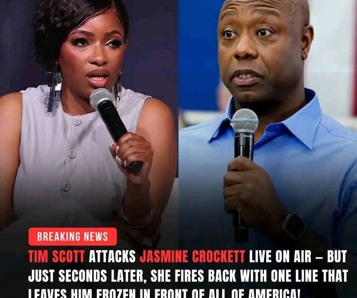 Tim Scott ATTACKS Jasmine Crockett live on air — but just seconds later, she fires back with one line that leaves him frozen in front of all of America!…Read more 👇