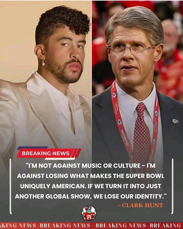 🔴"I WILL END MY PARTICIPATION IN THE SUPER BOWL IF THEY LET BAD BUNNY PERFORM AT HALFTIME — Kansas City Chiefs Issue Shocking Ultimatum, NFL’s Response Stuns Millions!" The battle for America's biggest stage has exploded into a public confrontation. Kansas City Chiefs CEO Clark Hunt has issued an unprecedented ultimatum: either the NFL cancels Bad Bunny's controversial Super Bowl halftime performance, or we'll end our Super Bowl participation. The warning has sent shockwaves through the sports world and raised questions about culture, commerce, and the true cost of following global trends over American traditions.