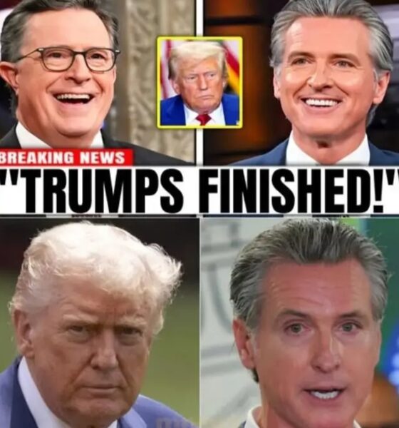 LIVE TV FIRESTORM: Stephen Colbert & Gov. Gavin Newsom EXPOSE Donald Trump’s DARK SECRET in a Shocking On-Air Showdown That Left Viewers STUNNED and Washington SPINNING ⚡Colbert delivered a devastating monologue exposing Trump’s hypocrisy, chaos, and fear of the truth.The full, uncut Colbert–Newsom segment is already being censored across platforms — see what they revealed before it disappears forever…CHECK IT OUT 👇👇
